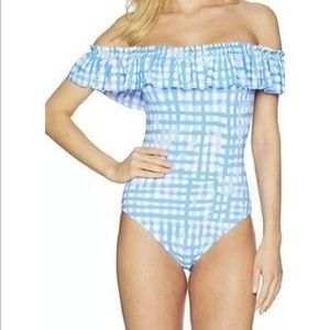 NWT Lilly Pulitzer Blue Gingham One Piece Swimsuit